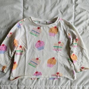 Zara Kids Colorful Cupcake Long Sleeve Tee 🧁